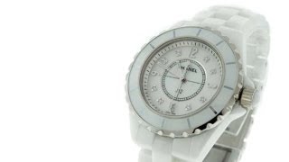 Chanel White Ceramic & Stainless Steel Quartz Diamond Watch