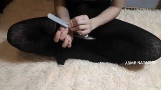 ASMR MANICURE! SEXY LEGS IN PANTYHOSE!