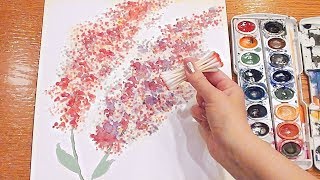 Cotton Swabs Q-Tips Watercolor Painting Flowers Technique for Beginners Easy Step by Step