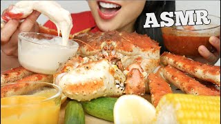 ASMR 10lb KING CRAB + CHEESE, SEAFOOD,  ALFREDO SAUCE (EATING SOUNDS) NO TALKING | SAS-ASMR