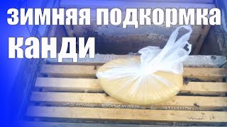 Зимняя подкормка пчёл.Канди для пчел.Зимовка пчел на улице.Зимовка отводков .