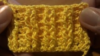 Рельефная резинка 2х2 крючком  Relief gum 2x2 Crochet  Урок 18