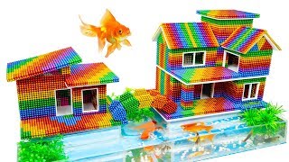 DIY - Build Amazing Mansion Bridge Over Fish Pond With Magnetic Balls (Satisfying) - Magnet Balls