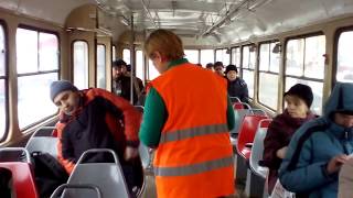 Киевский трамвай 12,вид из кабины,весь маршрут/Kiev tram 12, view from the cockpit, the whole route