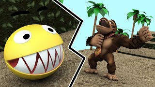 Pacman in Donkey Kong world - Pacman vs Donkey Kong
