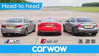 Mercedes-AMG E63 S v BMW M5 v Audi RS 5 DRAG & ROLLING RACE | Head2Head