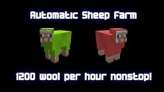 Automatic Sheep Farm - 1200 wool per hour nonstop! - Minecraft