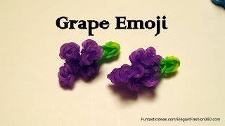 Rainbow Loom Grapes fruit charm - How to -emoji/emoticon