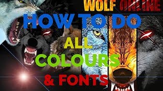 2018 WOLF ONLINE] How to do ALL Different Styles Chat & Colour Writing Codes!