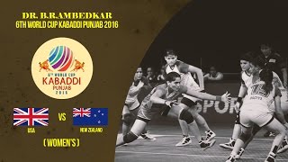Usa V/S New Zealand Women's  | Dr. B. R. Ambedkar 6th World Cup Kabaddi Punjab 2016