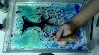 Рисование красками на воде, турецкая техника Эбру.