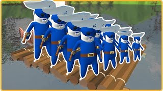 멍청한 해적들의 뗏목 대배틀?!?! 병맛 물고기 사공?!? [ 바보같은 뗏목 전쟁 시뮬레이터  ]Stupid Raft Battle Simulator  [KD키드]