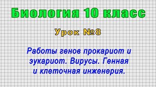 Биология 10 класс (Урок№8 - Работы генов прокариот и эукариот. Вирусы.Генная и клеточная инженерия.)