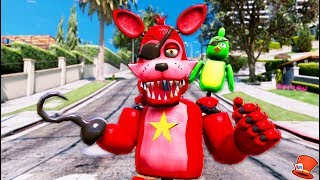 NEW ROCKSTAR FOXY FNAF 6 ANIMATRONIC! (GTA 5 Mods FNAF RedHatter)