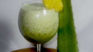 Jugo verde  con sabila para limpiar el colon y perder peso