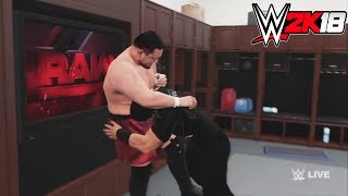 WWE-2K18-Roman Reigns vs.Samoa Joe  - backstage brawl  Match- -RAW 2017