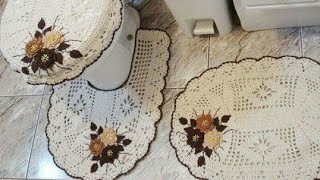 Вязанные коврики крючком для ванной комнаты. Идеи для вдохновения.