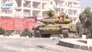Т 90 ведет бой в  Алеппо