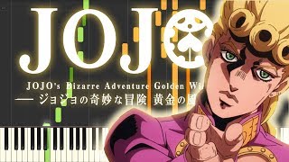 JoJo’s Bizarre Adventure Golden Wind - main theme Il vento d'oro using only piano