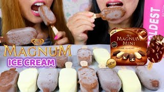 Mini MAGNUM ICE CREAM BARS | ASMR EATING (INTENSE CRUNCH) | Kim&Liz ASMR