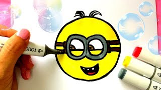 Как рисовать миньона эмодзи ♥ ГАДКИЙ Я3 ♥ How to draw a minion Emoji ♥ Despicable Me 3