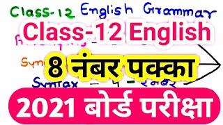 Class 12 English grammar  antonyms and syntax in one video||2020 board exam|
