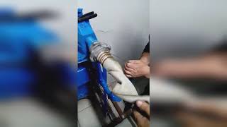 Станок для навязки пожарных рукавов. & Machine for putting fire hoses.