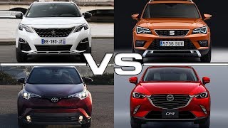 2017 Peugeot 3008 vs 2017 Seat Ateca vs 2017 Toyota C-HR vs 2017 Mazda CX-3
