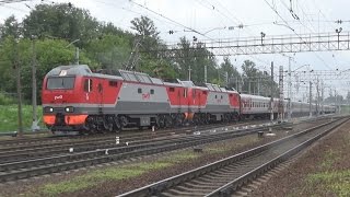 Электровозы ЭП2К-217 и ЭП2К-236 с поездом №086 (Москва - СПб)