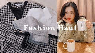 sub 기본적인 봄패션 하울 대학생 개강룩 직장인패션 ?(자라 트위드 자켓 스커트,8세컨즈 숏패딩,커먼유니크 가디건) fashion haul ZARA | kim risa 김리사