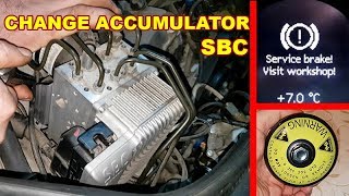 Mercedes W211 Changing SBC Brake Pressure Accumulator / Error C2131 Replacing SBC Accumulator W211