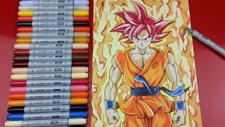 Drawing GOKU Super Saiyan GOD | TolgArt