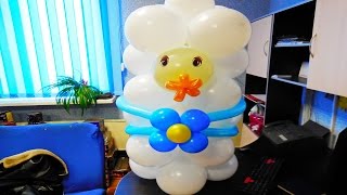 Новорождённый малыш из воздушных шариков. Урок.