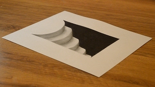 Как нарисовать 3D Рисунок Вход в Подземелье Лестница 3D
