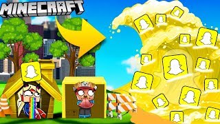 BAZA VS SNAPCHAT TSUNAMI - MINECRAFT TSUNAMI CHALLENGE | Vito VS Bella