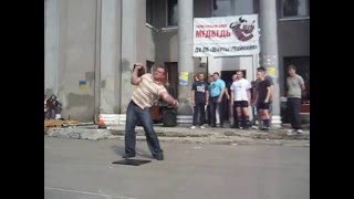 Гиря 65кг - швунг с последствиями. Heavy kettlebell push press with severe consequences.
