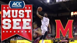 Maryland's Dez Wells Throws Down Huge One-Handed Dunk On Fast Break | ACC Must See Moment