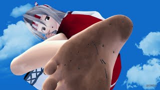 【巨大娘 giantess】通りすがりの3000倍巨大娘/3000 times giantess passing by【MMD】