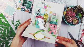 Открытка для девочки своими руками. Поп-ап конструкция "ступеньки" подробный МК!