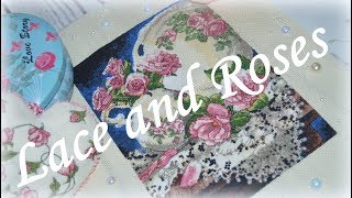 55. Вышивка крестом. Законченная работа "Lace and Roses (Розы и кружева)" 06929 Dimensions