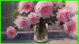 Урок живописи маслом Пионы Александр Южаков +79857776200