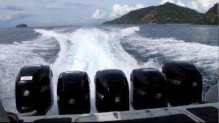 5 Mercury Outboard Motors on the Sea Marlin Fast Boat - Bali to Gili Islands