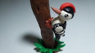 ? Как слепить Дятла из мастики или пластилина (Cake/Fondant Topper - Woodpecker).