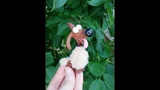 Собака из полимерной глины. Часть 1. Мастер-класс. Смешанная техника.Tutorial. Dog from polymer clay