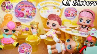 Fake LOL Surprise Dolls Dress Up + LQL Lil Sisters Fizz Shell Water DIY, Confetti Pop Num Noms!