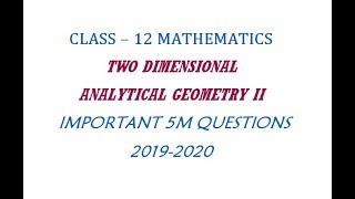 12th Maths New Syllabus | Important 5 Mark Questions | Chapter 5