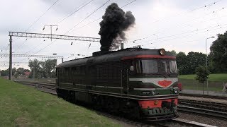 Запуск дизеля тепловоза ТЭП60-0391 / TEP60-0391 engine start up