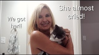 I SURPRISED MY MOM WITH A KITTEN!!