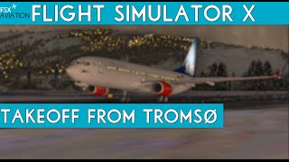 Scandinavian Airlines Boeing 737-800 takeoff from Tromsø(Flight Simulator X)/(at 60FPS)