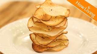 氣炸洋芋片做法 【低卡料理】烤薯片食譜教學  Air-fry Baked Potato Chips｜HowLiving美味生活 | 矽谷美味人妻